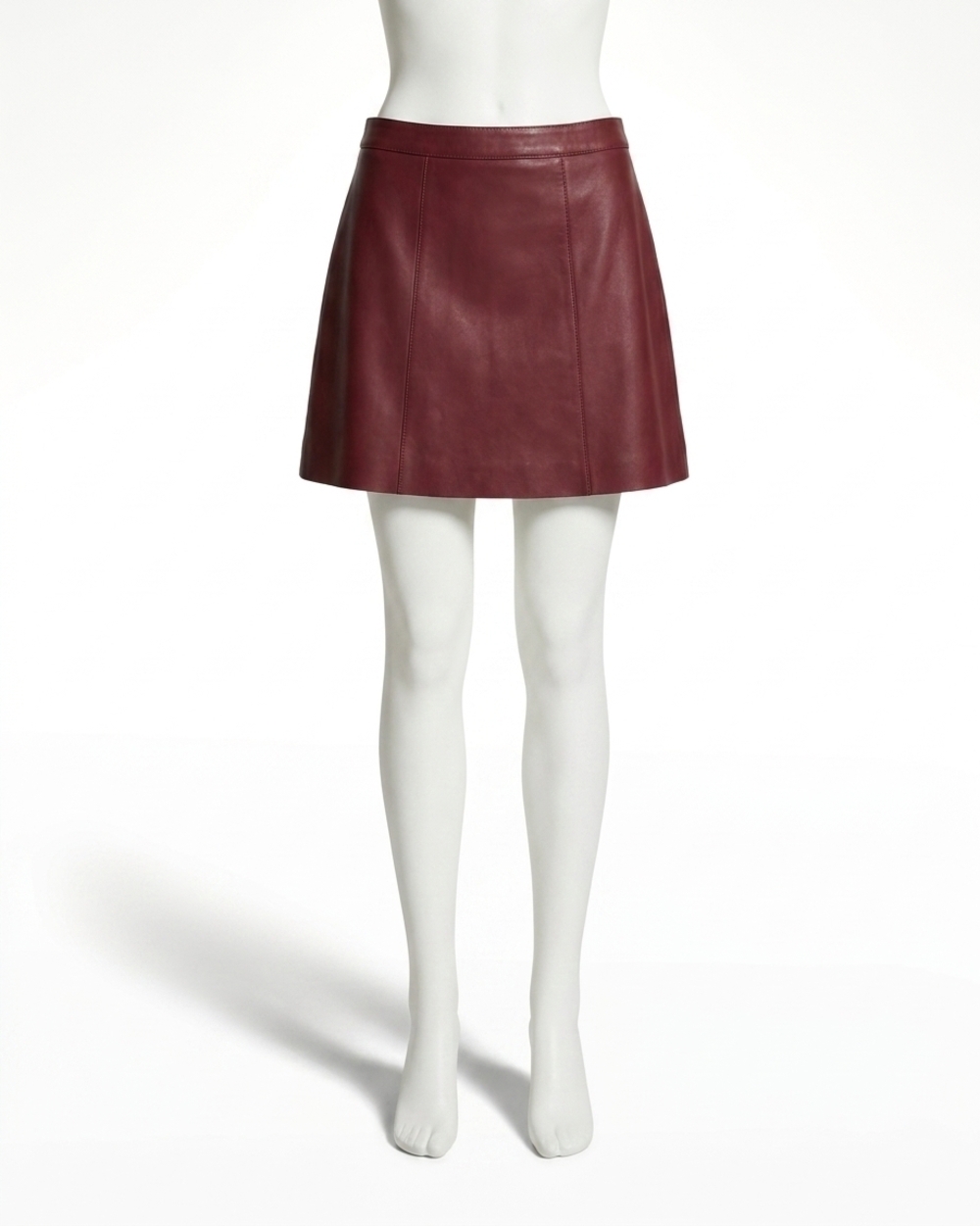 NEW BY MALENE BIRGER namia leather mini skirt in cabernet